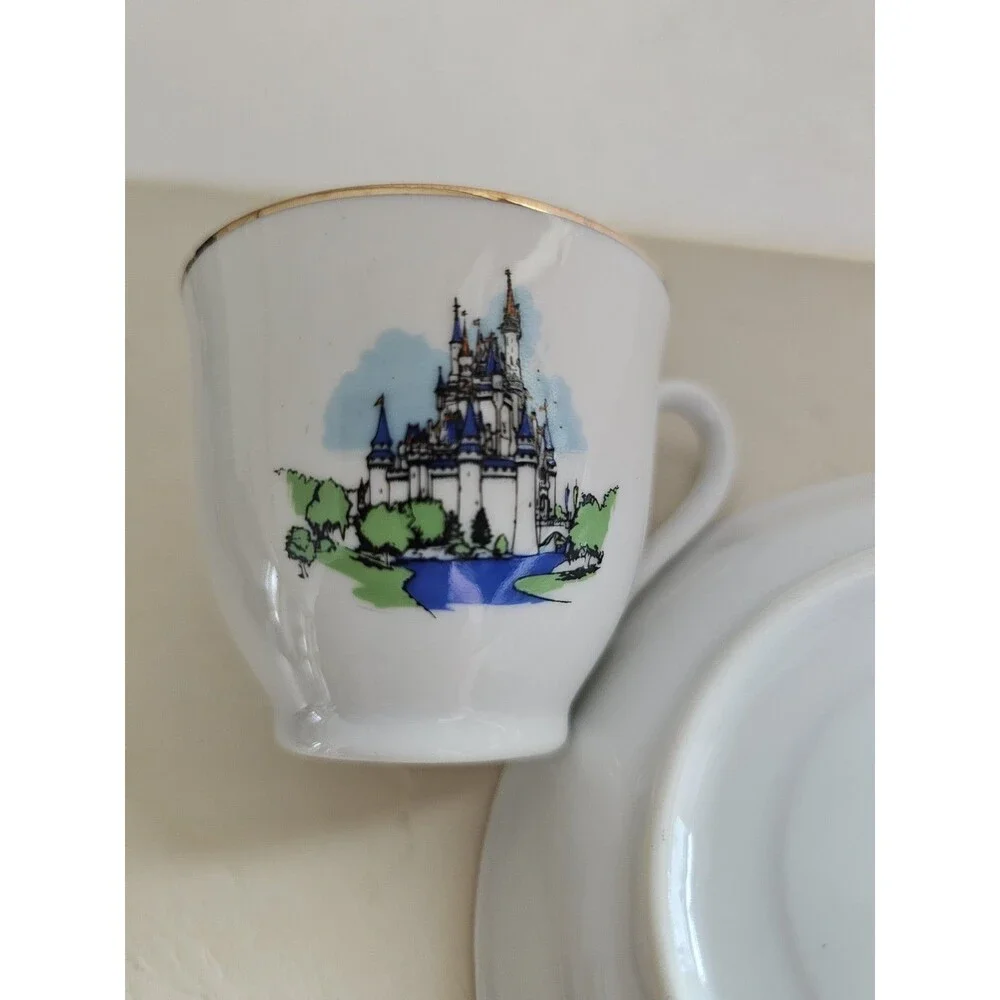 Vintage Walt Disney World Castle Demitasse Cup And Saucer